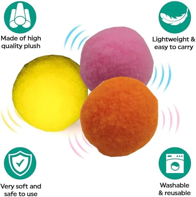 Premium Soft Pom Pom Balls for Kittens - Lightweight, Interactive, Assorted Colors - Plush Toy Balls for Kitten Training and Play - Pet Products for Cats (1.6 Inches 20 Balls)