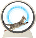 VINGLI Cat Exercise Wheel, 31" Cat Treadmill for Indoor Cats, Cat Running Wheel with Carpeted Runway for Weight Loss & Daily Exercise (Off-White)