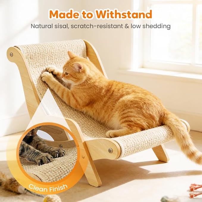 2026 New Cat Recliner Scraper Board, Large 2 in 1 Cat Recliner Scratch Board, Durable Cat Scratching Pad Cat Scratcher Bed Cardboard Cat Scratchers for Indoor Cats (B)