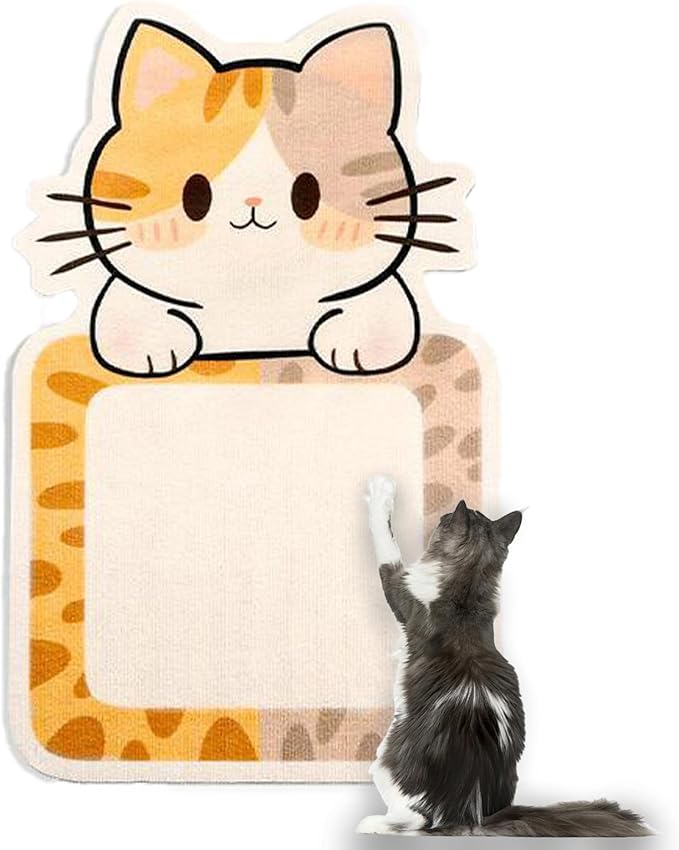 Wall Mounted Cat Scratch Pad, 31.5" x 19.7" Large Cat Scratching Board for Indoor Cats, Protects Furniture from Scratching, Includes Adhesive
