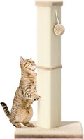 Cat Scratching Post, 32 Inch Tall Scratching Post for Indoor with 5 Inch Diameter Posts and Ball Cat Scratcher for Medium and Large Cats