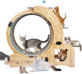 Silent Cat Exercise Wheel for Indoor Cat Treadmill Running Wheel Toy with Non-Slip Base, 6-in-1 Multi-Functional Large