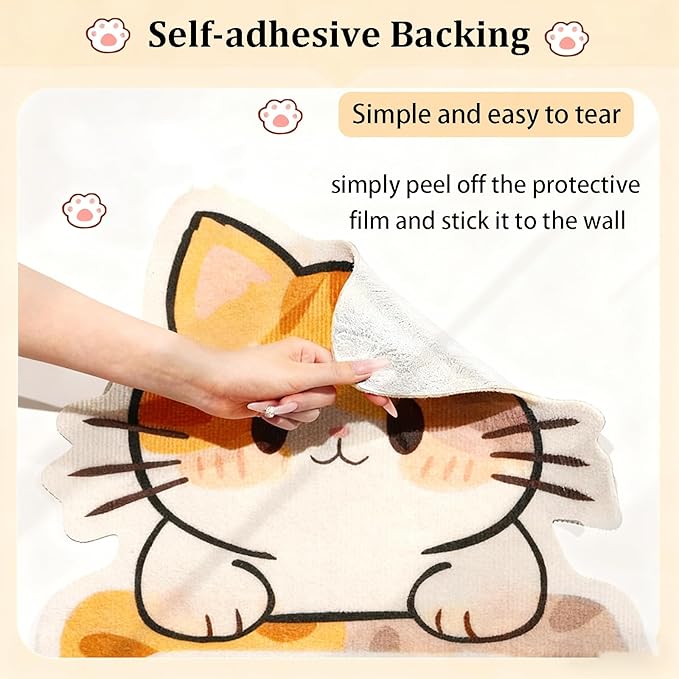Wall Mounted Cat Scratch Pad, 31.5" x 19.7" Large Cat Scratching Board for Indoor Cats, Protects Furniture from Scratching, Includes Adhesive