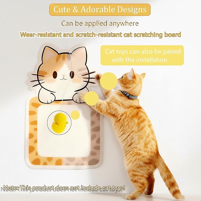 Wall Mounted Cat Scratch Pad, 31.5" x 19.7" Large Cat Scratching Board for Indoor Cats, Protects Furniture from Scratching, Includes Adhesive
