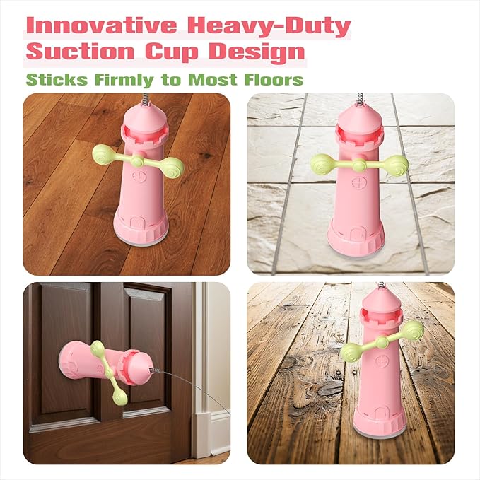 Interactive Cat Toy for Indoor Cats with Strong Suction Cup, Includes Extra Yarn Attachment, Self-Playing Design to Keep Cats Active & Entertained Without Holding a Wand (Cherry Blossom Pink)