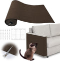 Cat Scratch Furniture Protector - 40" x 17" Trimmable Self-Adhesive Cats Claws Scratch Pads, DIY Cat Climbing Couch Protector for Scratch Post Cat Tree Replacement Indoor (Brown)