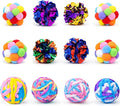 12 Pack 1.7 Inch Cat Toy Balls, Assorted Wool Yarn, Bell & Crinkle Balls for Indoor Cats & Kittens, Interactive Colorful Set